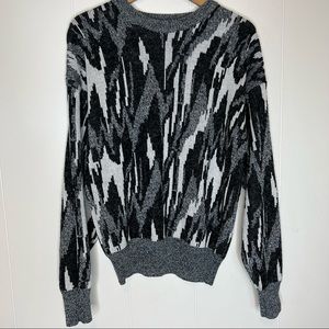 Vintage Spettro Sweater Textured Art to wear Sz L Black/White/Gray